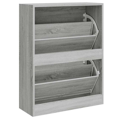 vidaXL Shoe Cabinet Grey Sonoma 63x24x81 cm Engineered Wood 6