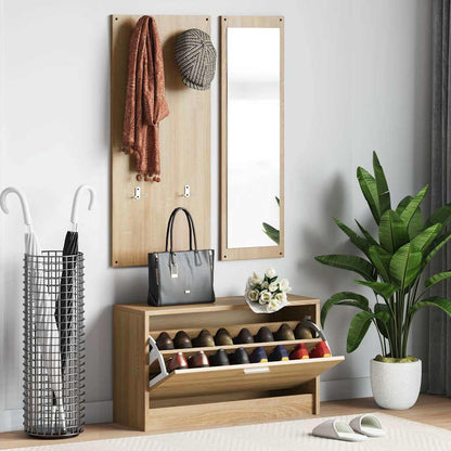 3-in-1 Shoe Cabinet Set Engineered Wood Sonoma oak