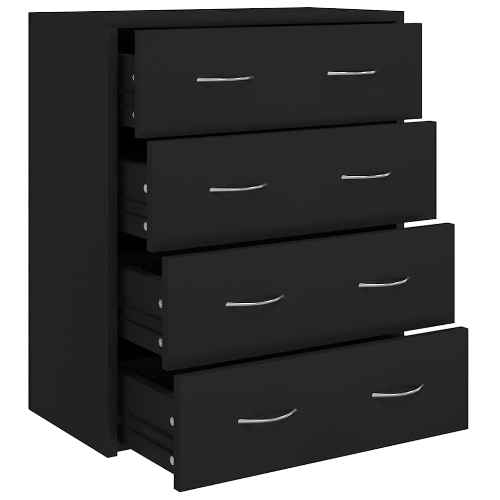 vidaXL Sideboard with 4 Drawers 60x30.5x71 cm Black 2