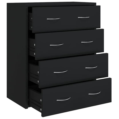 vidaXL Sideboard with 4 Drawers 60x30.5x71 cm Black 2