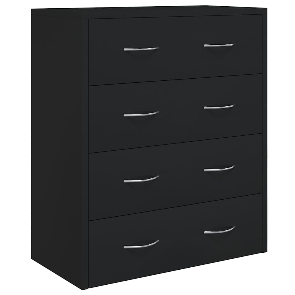 vidaXL Sideboard with 4 Drawers 60x30.5x71 cm Black 3