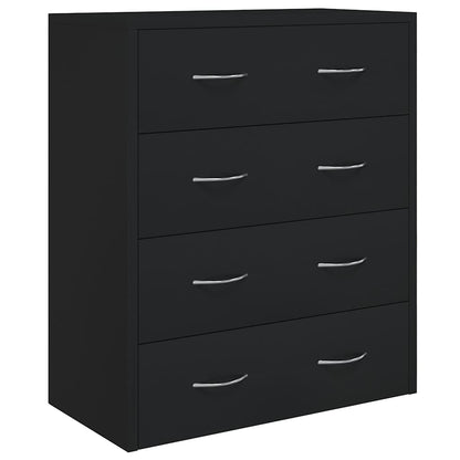 vidaXL Sideboard with 4 Drawers 60x30.5x71 cm Black 3
