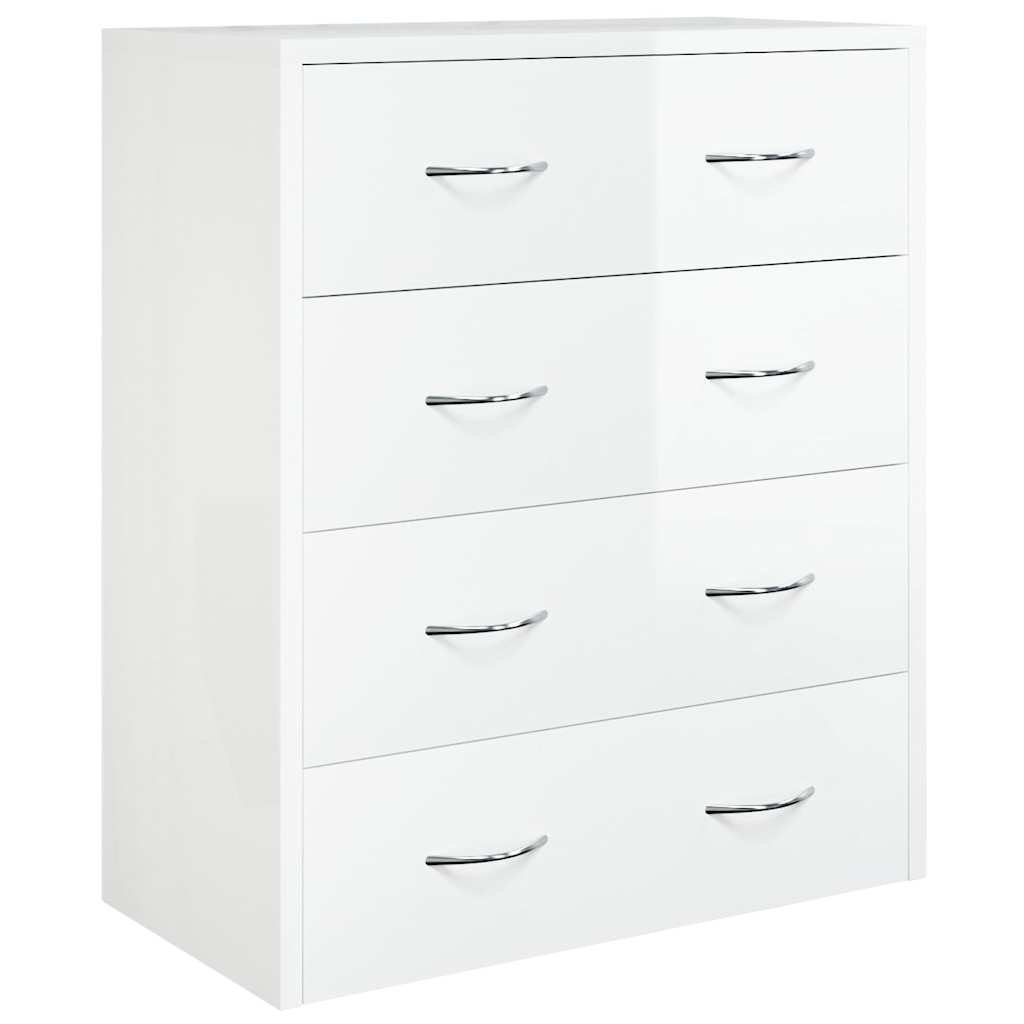 Sideboard with 4 Drawers 60x30,5x71 cm High gloss white