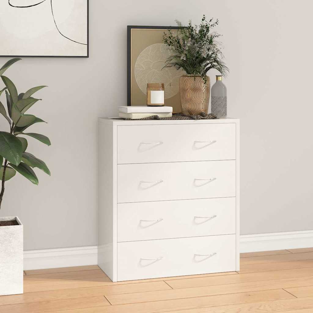 Sideboard with 4 Drawers 60x30,5x71 cm High gloss white
