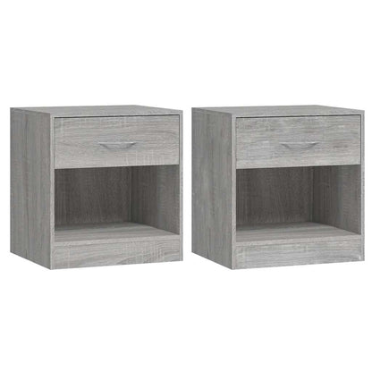 vidaXL Bedside Cabinets 2 pcs with Drawer Grey Sonoma 2