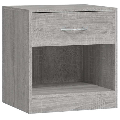 vidaXL Bedside Cabinets 2 pcs with Drawer Grey Sonoma 6
