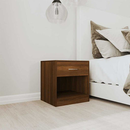 vidaXL Bedside Cabinets 2 pcs with Drawer Brown Oak 3