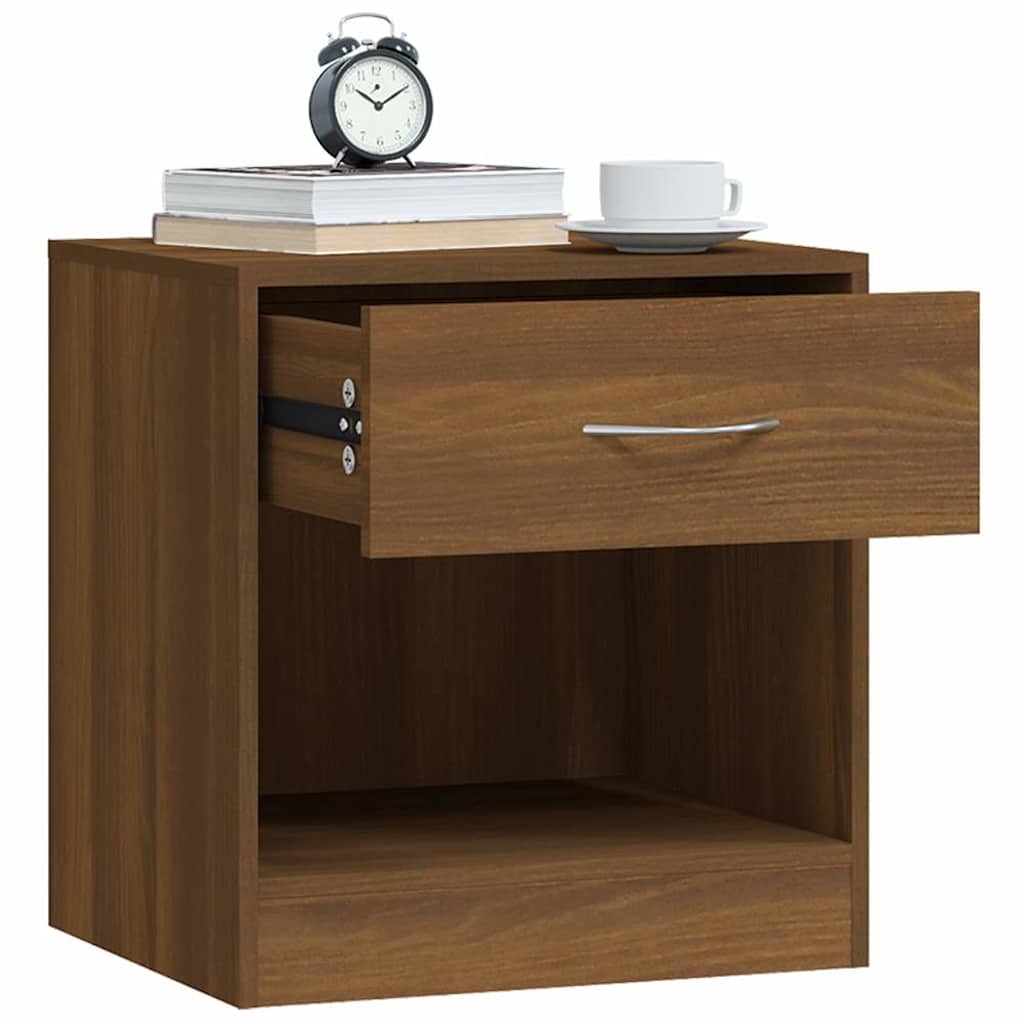 vidaXL Bedside Cabinets 2 pcs with Drawer Brown Oak 5