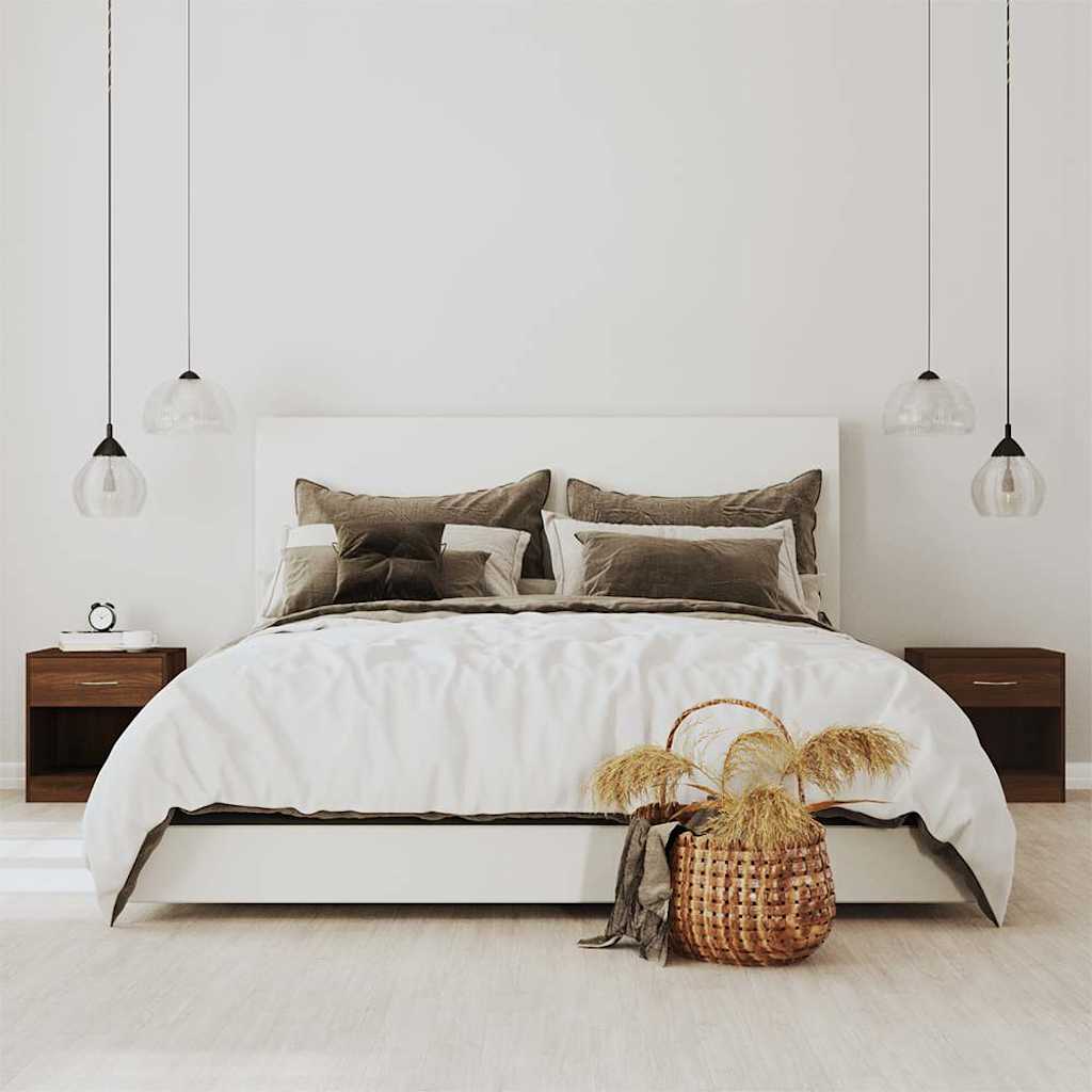 vidaXL Bedside Cabinets 2 pcs with Drawer Brown Oak 1