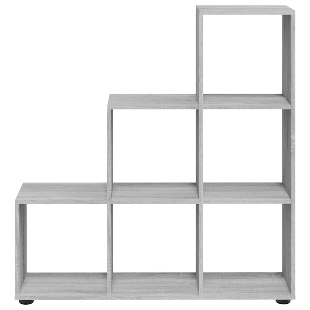 vidaXL Staircase Bookcase Grey Sonoma 107 cm Engineered Wood 4