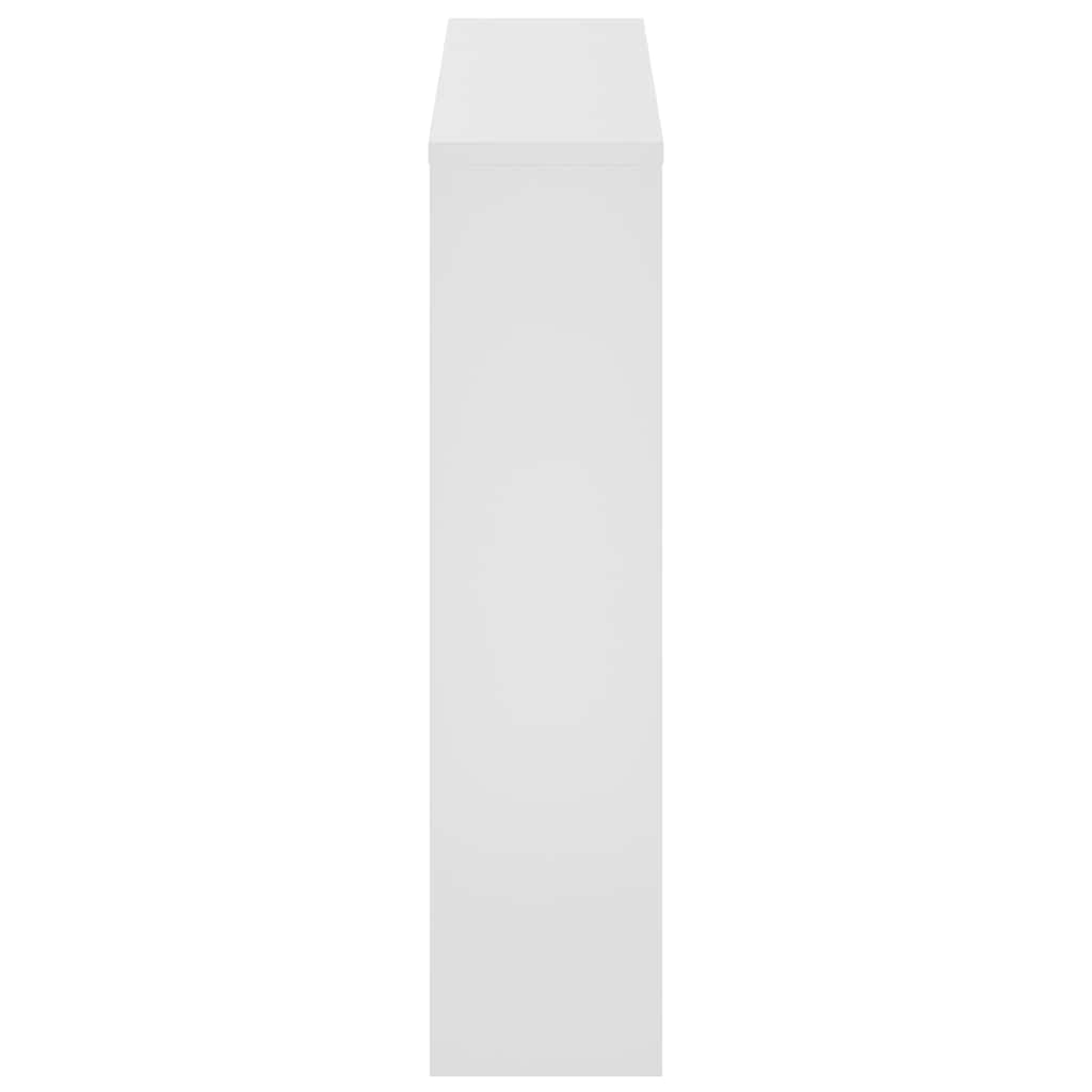 vidaXL Shoe Cabinet with Mirror 2-Layer High Gloss White 63x17x67 cm 5