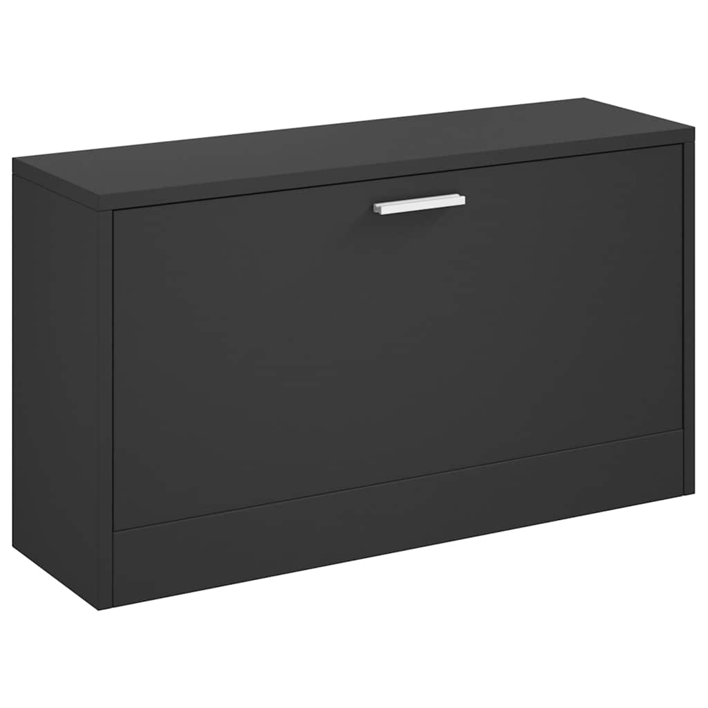 Shoe Bench 80x24x45 cm Engineered Wood Black