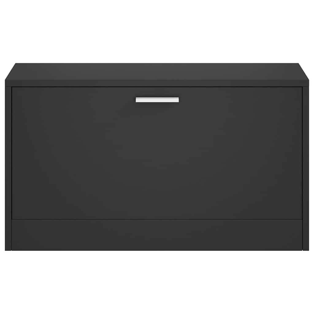 Shoe Bench 80x24x45 cm Engineered Wood Black