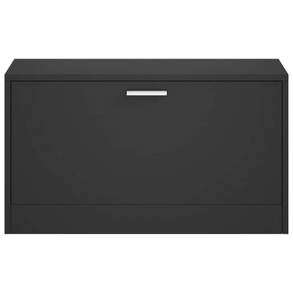 Shoe Bench 80x24x45 cm Engineered Wood Black