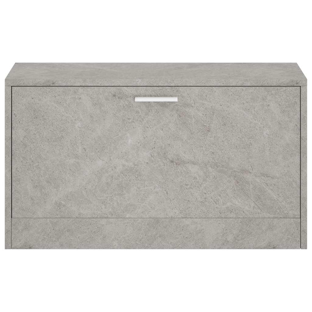vidaXL Shoe Bench Concrete Grey 80x24x45 cm Engineered Wood 4