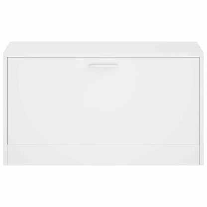 vidaXL Shoe Bench High Gloss White 80x24x45 cm Engineered Wood 4