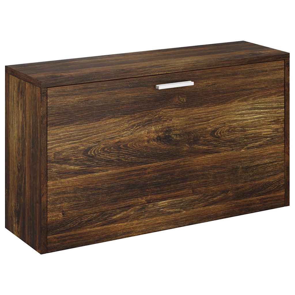 vidaXL Shoe Bench Smoked Oak 80x24x45 cm Engineered Wood 2
