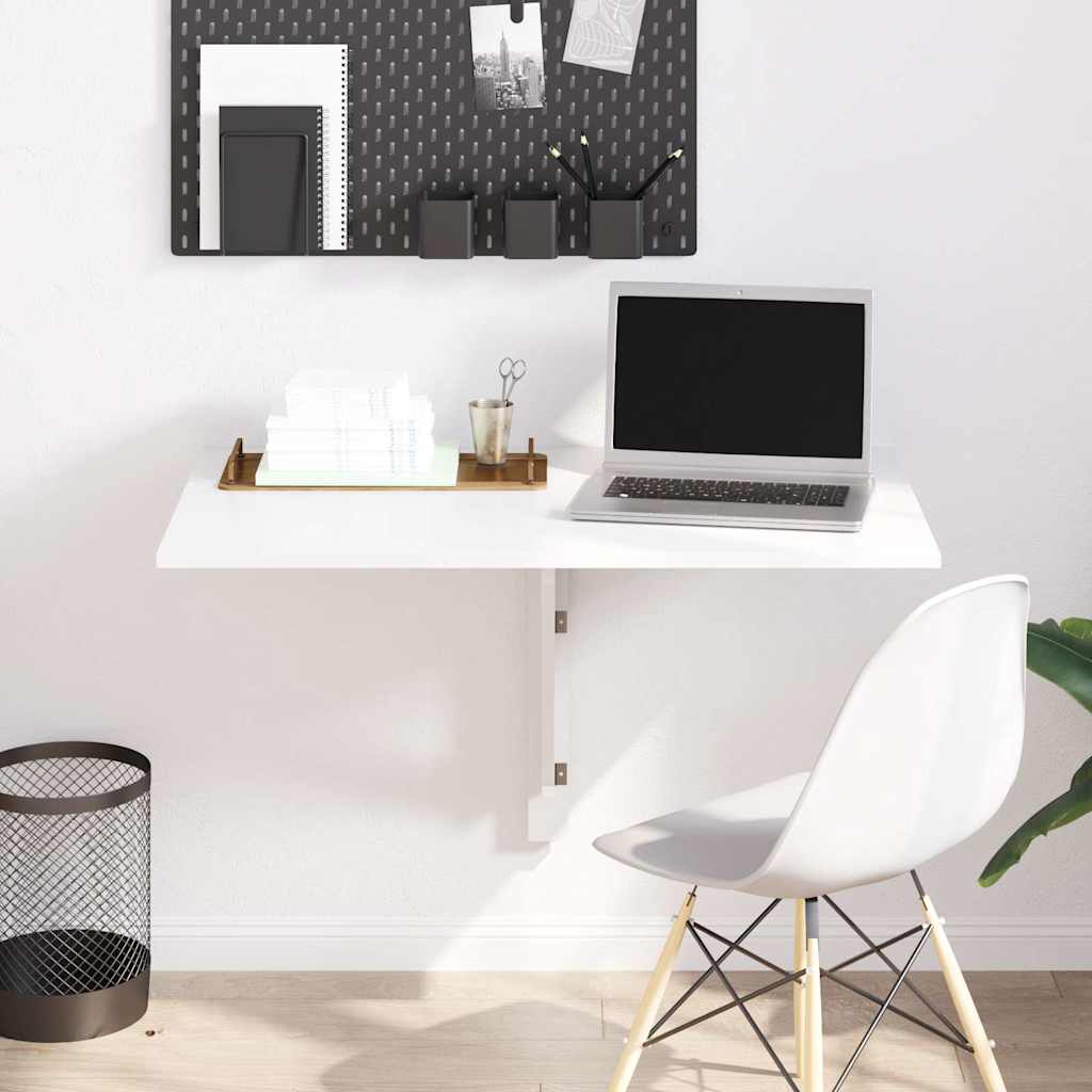 vidaXL Folding Wall Table High Gloss White 100x60x56 cm Engineered Wood 1