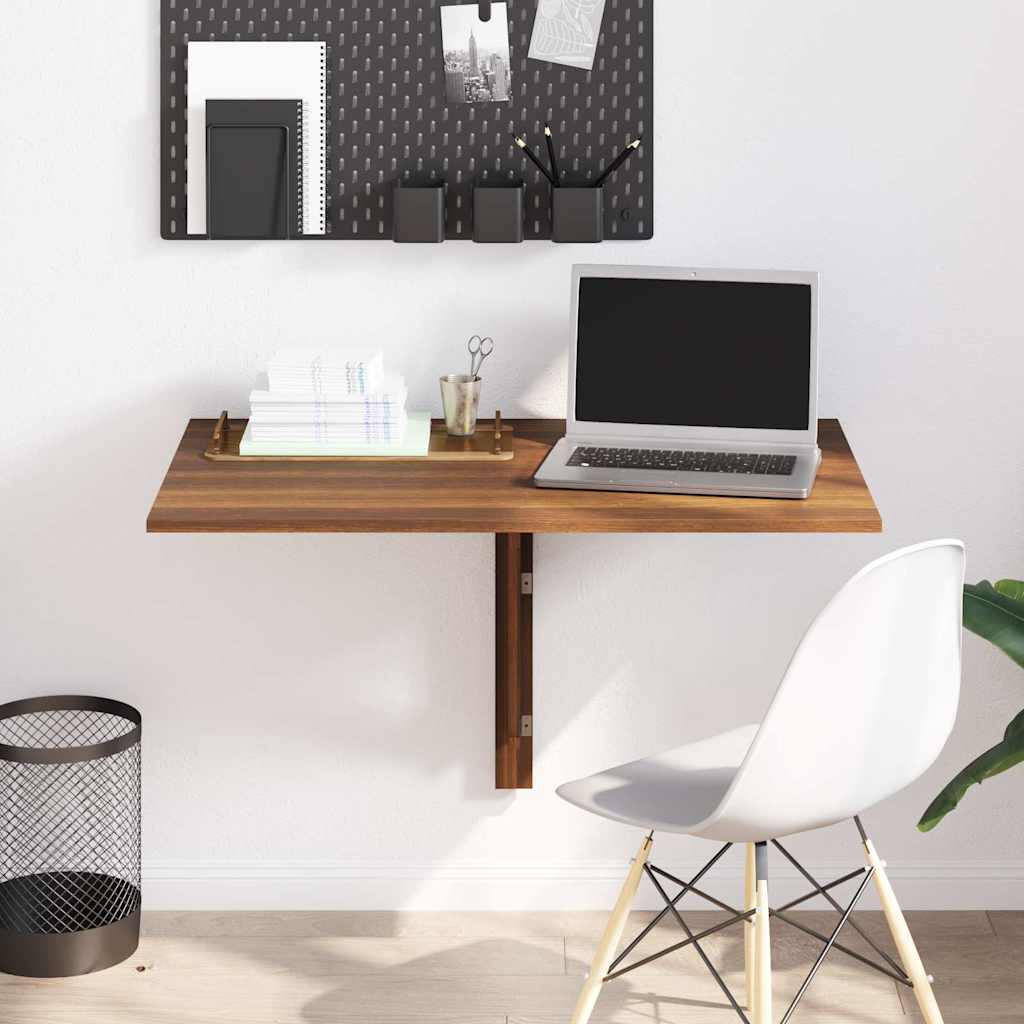 vidaXL Folding Wall Table Brown Oak 100x60x56 cm Engineered Wood 3