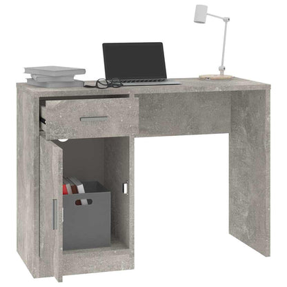 vidaXL Desk | Concrete Grey | Engineered Wood | 100cm x 40cm x 73cm | Desk 4