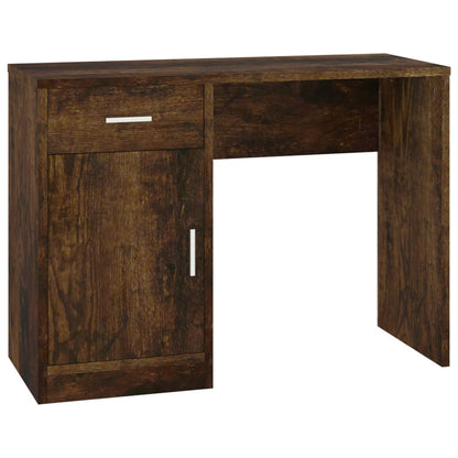 vidaXL Desk | Smoked Oak | Engineered Wood | 100 cm x 40 cm x 73 cm | Desk 2