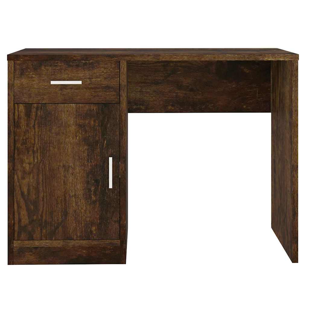 vidaXL Desk | Smoked Oak | Engineered Wood | 100 cm x 40 cm x 73 cm | Desk 5