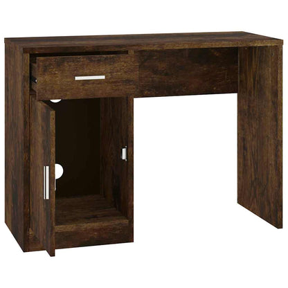 vidaXL Desk | Smoked Oak | Engineered Wood | 100 cm x 40 cm x 73 cm | Desk 6