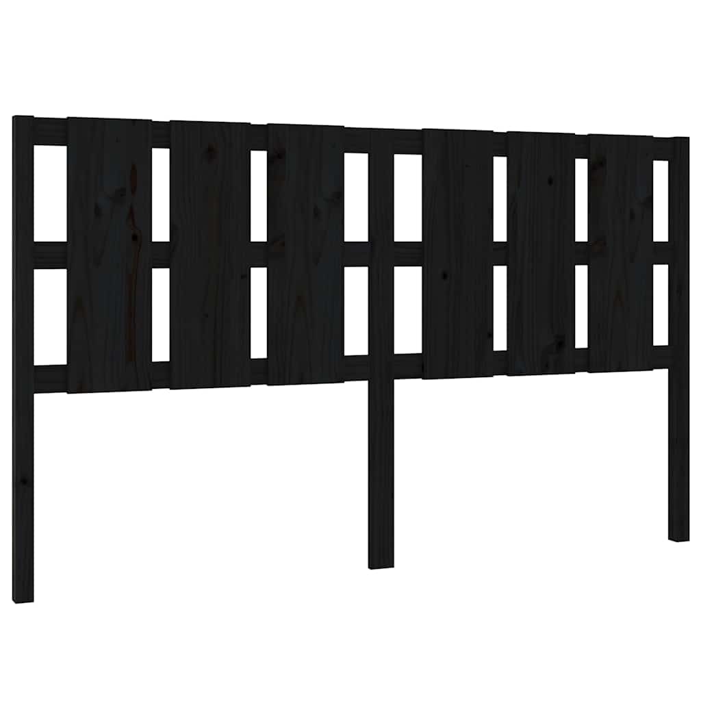 vidaXL Bed Headboard | Black | Solid Pine Wood | Standard Headboard 2