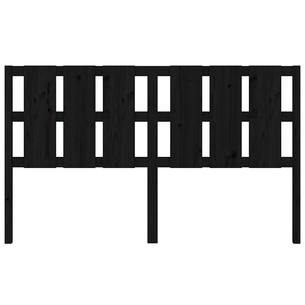 vidaXL Bed Headboard | Black | Solid Pine Wood | Standard Headboard 4