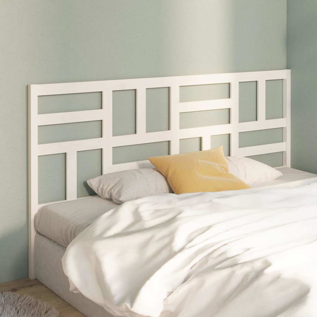 818206 vidaXL Bed Headboard White 186x4x104 cm Solid Wood Pine 3