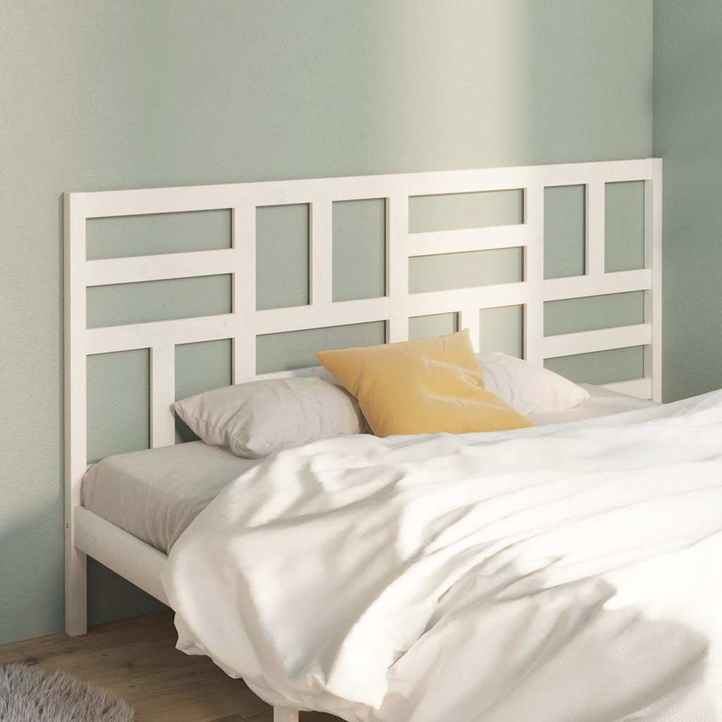 818206 vidaXL Bed Headboard White 186x4x104 cm Solid Wood Pine 1