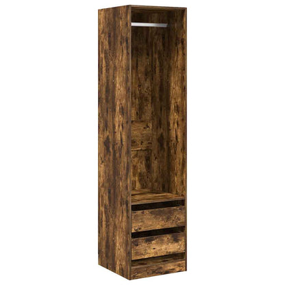 vidaXL Wardrobe with Drawers Smoked Oak 50x50x200 cm Engineered Wood 2