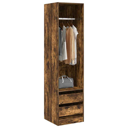vidaXL Wardrobe with Drawers Smoked Oak 50x50x200 cm Engineered Wood 3