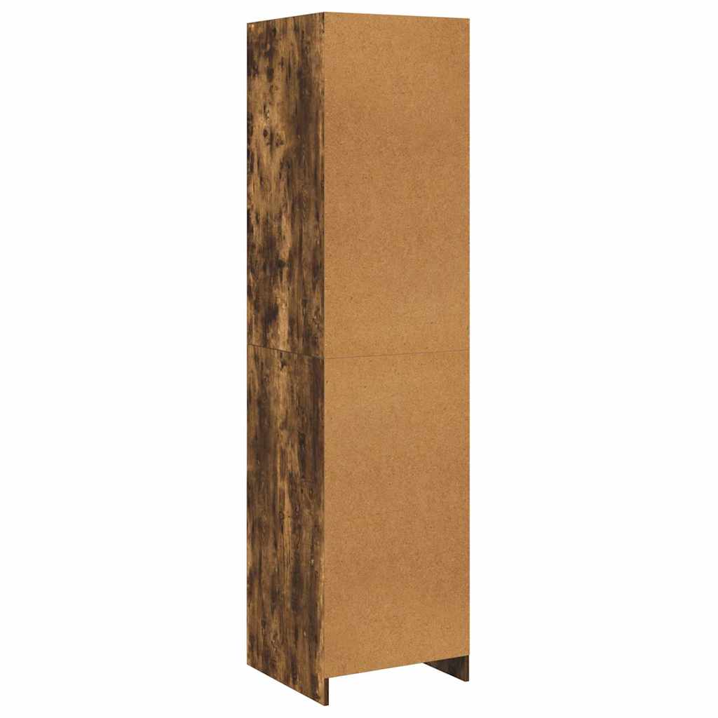 vidaXL Wardrobe with Drawers Smoked Oak 50x50x200 cm Engineered Wood 6
