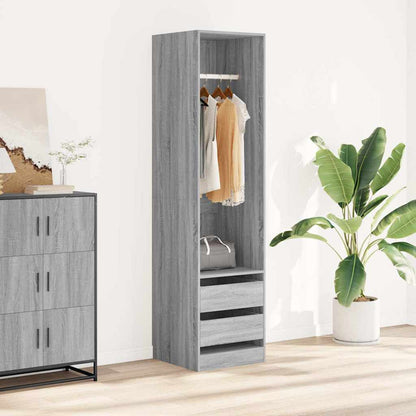 vidaXL Wardrobe with Drawers Grey Sonoma 50x50x200 cm Engineered Wood 1