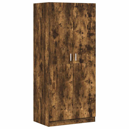 vidaXL Wardrobe Smoked Oak 80x50x180 cm Engineered Wood 2