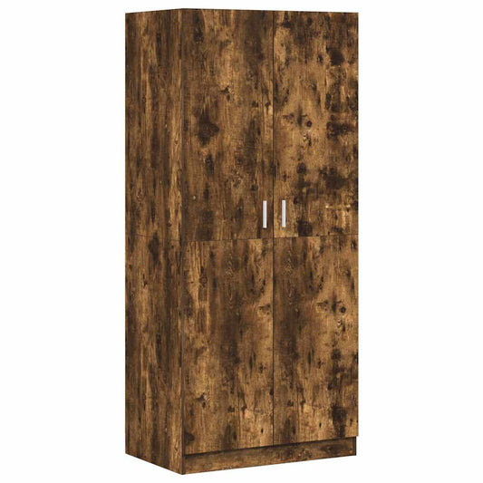 vidaXL Wardrobe Smoked Oak 80x50x180 cm Engineered Wood 2
