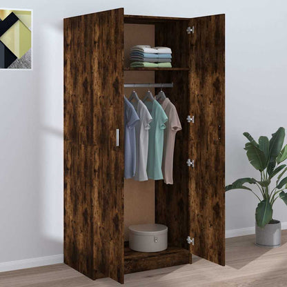 vidaXL Wardrobe Smoked Oak 80x50x180 cm Engineered Wood 3