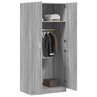 vidaXL Wardrobe Grey Sonoma 80x50x180 cm Engineered Wood 4