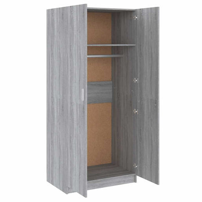 vidaXL Wardrobe Grey Sonoma 80x50x180 cm Engineered Wood 5