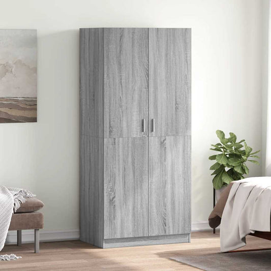 vidaXL Wardrobe Grey Sonoma 80x50x180 cm Engineered Wood 1