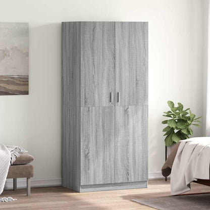 Wardrobe 80x52x180 cm Engineered Wood Grey sonoma
