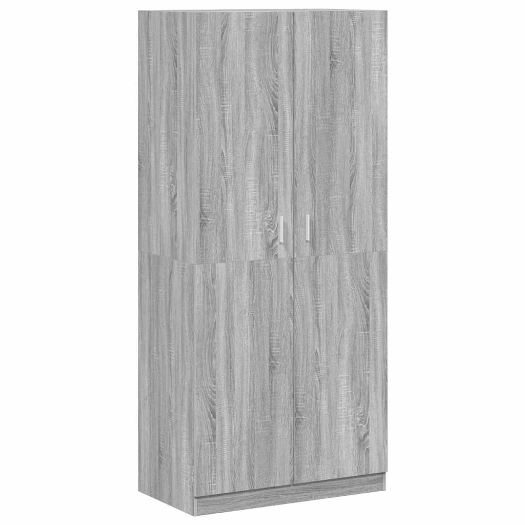 vidaXL Wardrobe Grey Sonoma 90x50x200 cm Engineered Wood 2