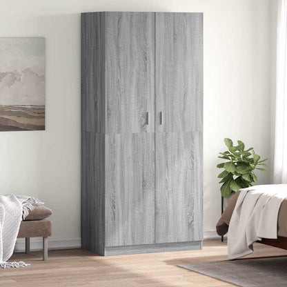 vidaXL Wardrobe Grey Sonoma 90x50x200 cm Engineered Wood 1