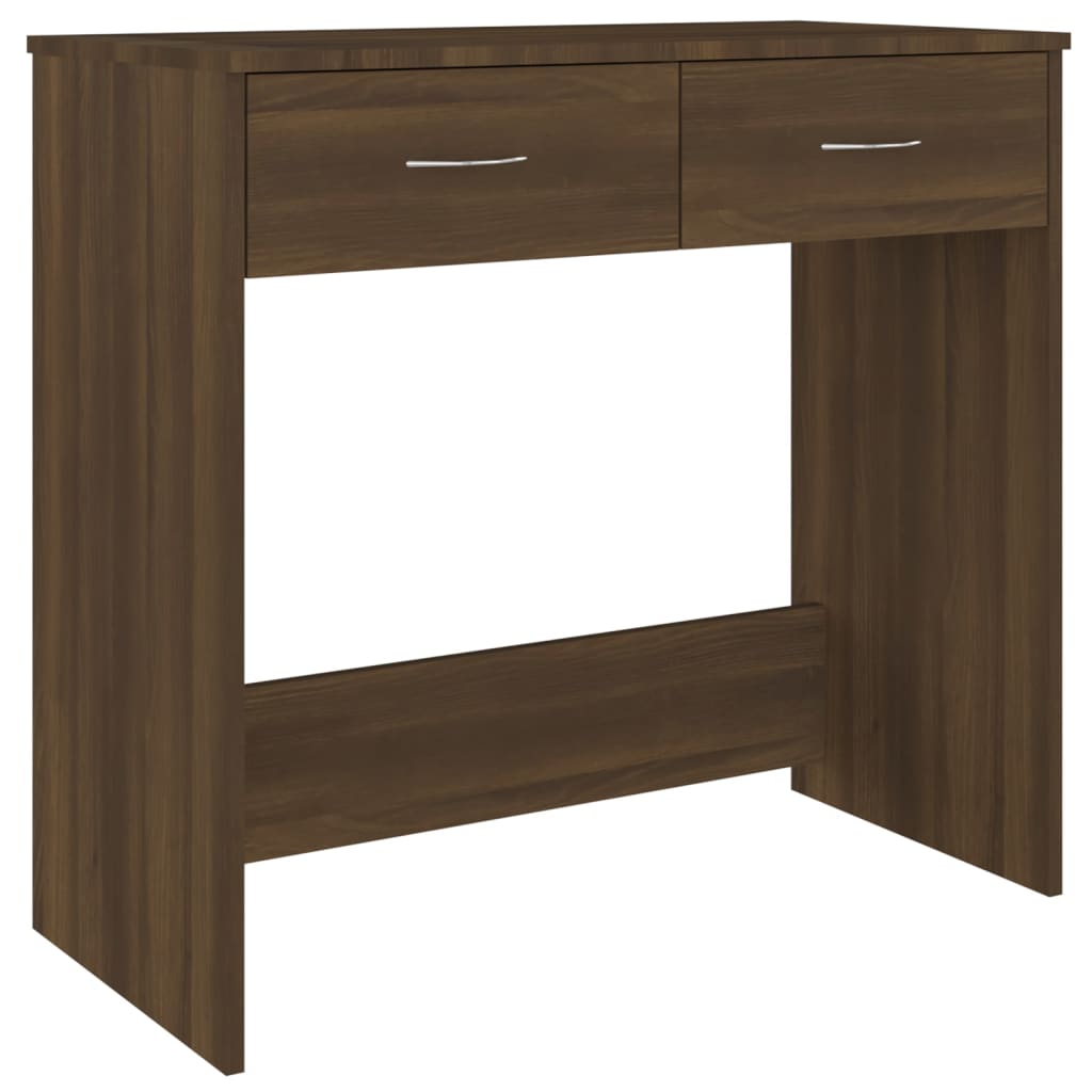 vidaXL Desk Brown Oak 80x40x75 cm Engineered Wood 2