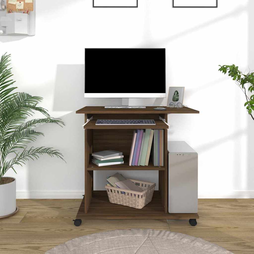 Computer Desk 80x50x75 cm Engineered Wood Brown oak