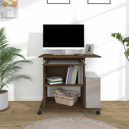 Computer Desk 80x50x75 cm Engineered Wood Brown oak