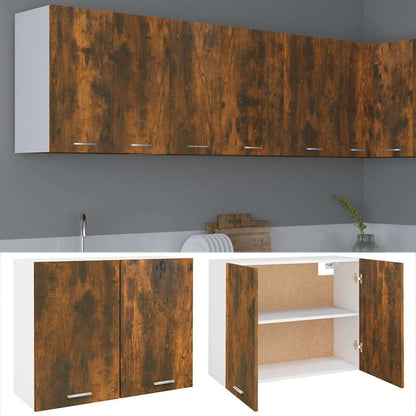 vidaXL Hanging Cabinet Smoked Oak 80x31x60 cm Engineered Wood 2
