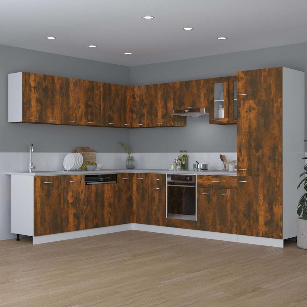 vidaXL Hanging Cabinet Smoked Oak 80x31x60 cm Engineered Wood 3
