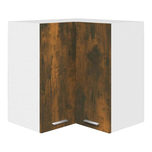 Hanging Glass Cabinet "Lyon" 40x31x60 cm Smoked oak 1x hanging cabinet (3 shelves) 40–1x hanging glass cabinet (2 doors) 80 cm wide 40 cm high 1x hanging corner cabinet 57 cm wide 60 cm high